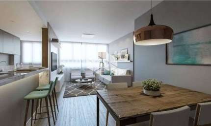 Apartamento de dois dormitórios, infra estrutura e garagem