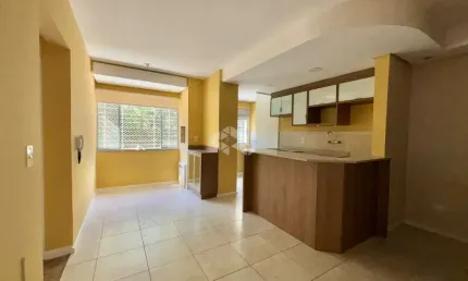 Apartamento 2 dormitórios churrasqueira semi- mobiliado uma garagem