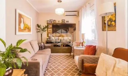 apartamento semi mobiliado, 3 dormitorios com churrasqueira e vaga