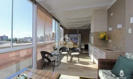 Cobertura decorada com 150,37 m², 1 dormitório sendo 1 suíte.