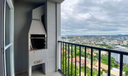 Apartamento 2 dormitórios, novo, piso laminado, varanda com churrasqueira,  bairro Rondônia, em Novo Hamburgo.