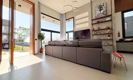 Casa térrea condomínio Alphaville Lombardia, 3 suítes 263m², terreno 619m² privativos