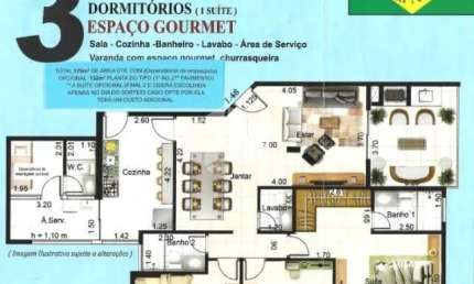 Vendo Apartamento 125m² 3 Dormitórios 1 Suíte 1 Vaga Esplanada Embu das Artes - SP