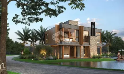 Casa Sobrado MOBILIADA E DECORADA a BEIRA LAGO de 4 Suítes/Quartos 2 Vagas cobertas com Piscina e Deck no Amare Home Resort