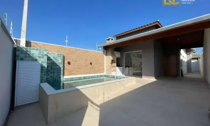 Casa térrea nova e moderna com piscina á venda - Flora Rica II - Peruíbe/SP