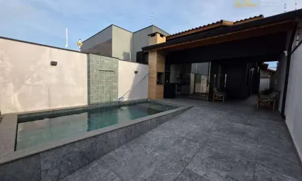 Casa com piscina toda mobiliada à venda - flora rica ii - peruíbe/sp