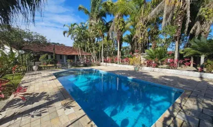 Chácara com piscina e 4 dormitórios à venda - caraguava - peruíbe/sp