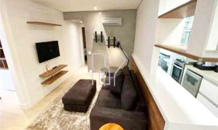 LINDO FLAT TOTALMENTE MOBILIADO, 1 SUÍTE, 1 DORMITÓRIO TRANSFORMADO CLOSET, COZINHA, SALA,VARANDA