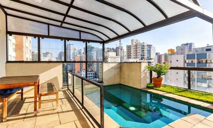 Cobertura Duplex de 241 m2,  4 dormitórios,  com Piscina, Churrasqueira e Jardim em Perdizes