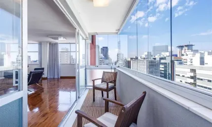 Próx. Mackenzie e Shopping Higienópolis, 247 m², 4 dorm. ( 1 suíte), 2 vagas, sala com terraço
