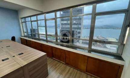 Sala comercial ampla com vista para o Porto de Santos no Centro de Santos