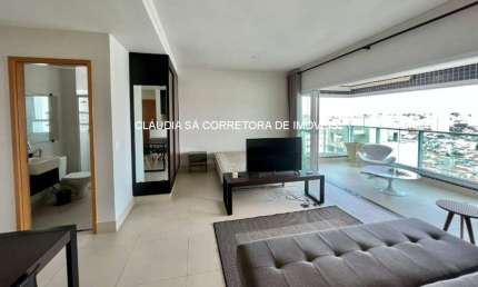 Studio mobiliado para locação no Composite Anália Franco, São Paulo-SP: 1 quarto, 1 banheiro, 2 vagas de garagem - 55,00 m².