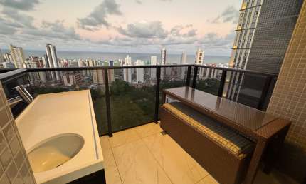 Belo apartamento com 2 suites - Mobiliado - 21. Andar - 02 vagas soltas  - Miramar João Pessoa PB