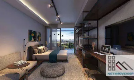 Studio 1 Dormitório (33,2m²), 1 Banheiro Social, Terraço.  Próximo da estação Campo Belo