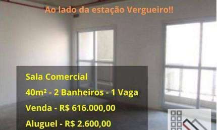 Sala Comercial (40,08m²), 2 Banheiros, 1 Vaga. Ao lado da estação Vergueiro do metrô