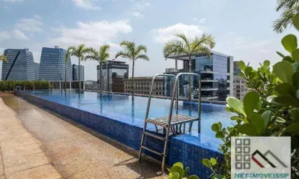 Apartamento 1 dormitório (54m²), 1 suíte, varanda, 1 vaga. decorado e mobiliado. no horizonte home e ao lado shopping jk