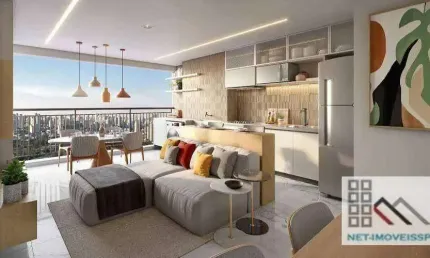 Apartamento 2 dormitórios (56m²), 1 suíte, terraço, 1 vaga. a 3 minutos da estação santos-imigrantes