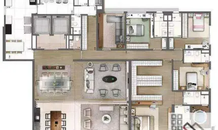 APARTAMENTO 4 DORMITÓRIOS (343m²), 4 SUÍTES, VARANDA, 5 VAGAS. PRÓXIMO DO SHOPPING VILA OLÍMPIA