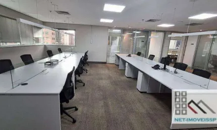 Conjunto comercial (182m²), 4 banheiros, mobiliado, 8 vagas. região nobre do itaim bibi