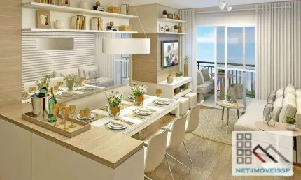 Apartamento 2 Dormitórios (50,27m²), 1 Banheiro, 1 Vaga, Terraço. Próximo do Shopping Metrô Tatuapé
