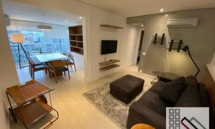 APARTAMENTO 1 DORMITÓRIO (54m²), 1 SUÍTE, 1 VAGA, TERRAÇO, MOBILIADO. NA JUSCELINO E AO LADO SHOPPING JK