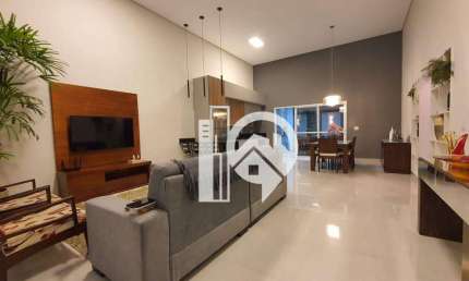 Projeto MODERNO de casa Térrea com pé direto duplo em Condomínio Residencial - Pindamonhangaba/SP