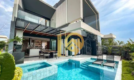 Casa Porta fechada com 3 suítes à venda, 495 m², automação e piscina aquecida Condomínio Alphaville - SJCampos/SP