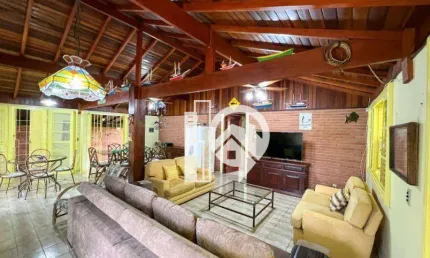 Casa com 4 dormitórios à venda, 200m da praia, 188 m² - lagoinha - ubatuba/sp