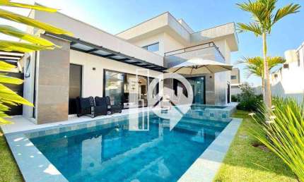 Casa luxuosa e mobiliada em condomínio 4 suítes com escritório e piscina à venda, 332 m² Jardim do Golfe 3 - SJCampos/SP