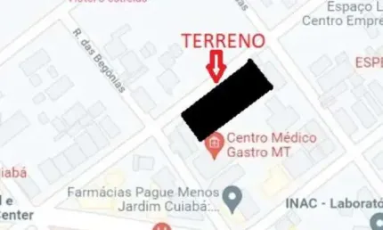 Terreno comercial de 1.260m2 no bairro jardim cuiabá