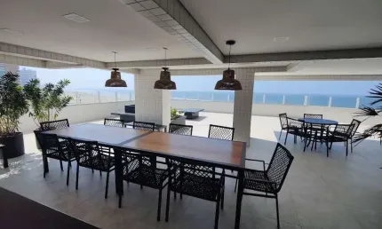Prédio Frente Mar no Caiçara em Praia Grande.  O Alto Padrão mais completo de toda a região com seus apartamentos espaçosos e bem distribuídos!