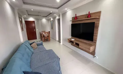 Apartamento à venda em Praia Grande-SP, bairro Tupi: 2 quartos, 1 suíte, sala, 2 banheiros, 1 vaga, 87,51m². Imperdível!