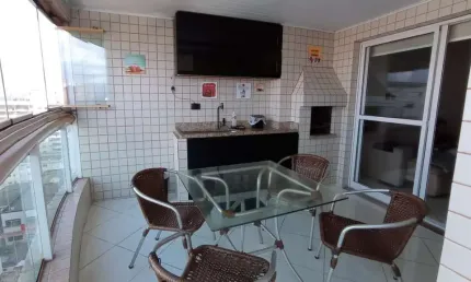 Apartamento em praia grande com 2 dormitórios mobiliado na vila tupi com lazer completo