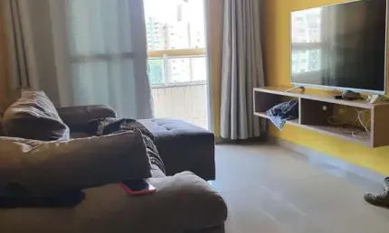 Apartamento à venda em praia grande-sp, tupi: 2 quartos, 1 suíte, 2 salas, 1 banheiro, 1 vaga de garagem, 78m².