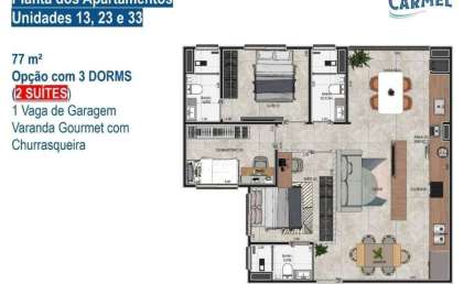 Apartamento com 3 quartos à venda na Rua Regente Feijó, 54, Vila Bocaina, Mauá, 77 m2 por R$ 530.000