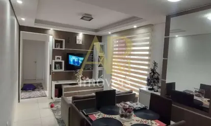 Apartamento semimobiliado em Serraria: 2 vagas cobertas e churrasqueira