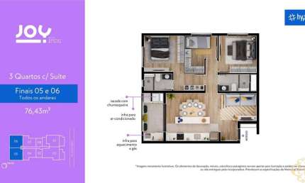 Joy City Habitat - Apartamento à venda no bairro Tingui - Curitiba/PR