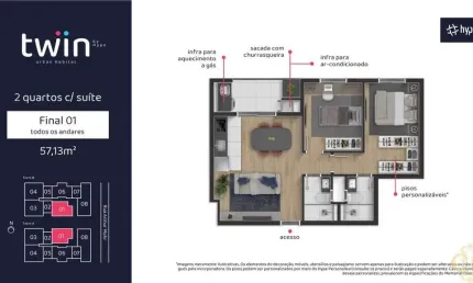 Twin urban habitat - apartamento à venda no bairro portão - curitiba/pr