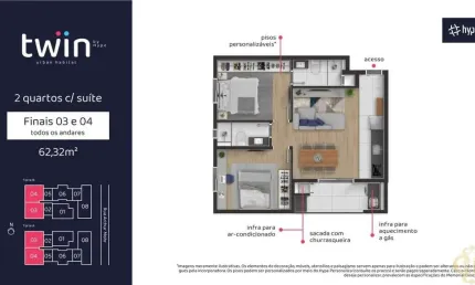 Twin urban habitat - apartamento à venda no bairro portão - curitiba/pr