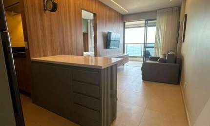 Apartamento quarto e sala mobiliado para locação em Ondina no Beach Class vista mar andar alto com infraestrutura completa