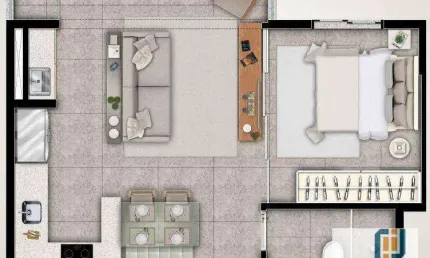 Apartamento com 1 quarto à venda na Avenida Copacabana, Alphaville, Barueri