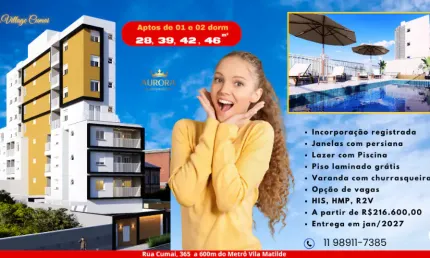 Lindo apartamento de 01 dorm a 650m do metrô vila  matilde