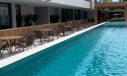 Apartamento com 1 suíte, lavabo, varanda gourmet, 1 vaga, em Alphaville
