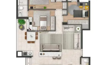 Apartamento em construção, previsão de entrega em 2026, empreendimento moderno.