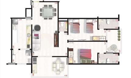 Apartamento Duplex para Venda em Praia Grande, Vila Assunção, 4 dormitórios, 2 suítes, 1 banheiro, 1 vaga