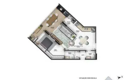 Apartamento para venda em praia grande, vila guilhermina, 1 dormitório, 1 suíte, 1 banheiro, 1 vaga