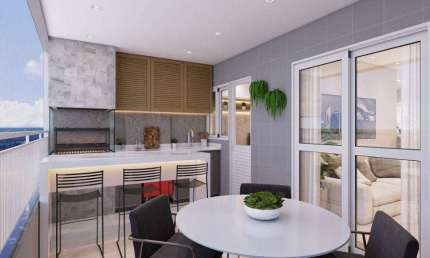 Apartamento Garden para Venda em Praia Grande, Canto do Forte, 2 dormitórios, 1 suíte, 2 banheiros, 1 vaga