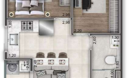Apartamento para Venda em São Paulo, Cidade Patriarca, 2 dormitórios, 1 banheiro, 1 vaga