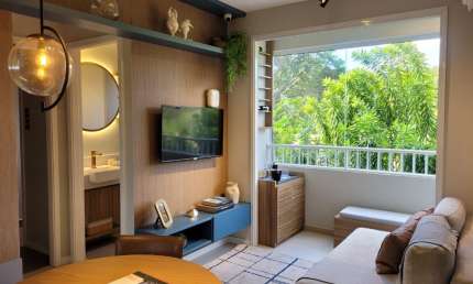 Apartamento com 2 dormitórios e suíte no Jd Santa Genebra,  45 metros, lazer, mobilidade, conveniência, a 250 metros do Shopping