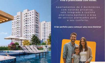 Apartamento 2  quartos no Alto Pinheiros Paulínia, varanda, vaga, lazer e conveniência